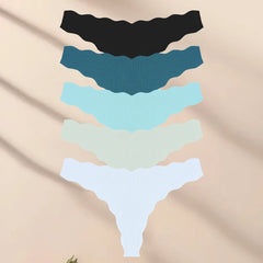 Seamless Sport Thong Panties 5-Pack | Low Rise V-String Invisible Comfortable Women's Underwear