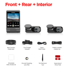 4K Ultra HD Triple Channel Dash Cam | Dual Sony STARVIS 2 Night Vision & GPS