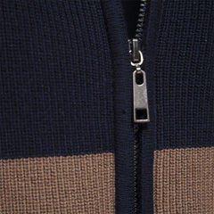 Men’s Patchwork Cotton Cardigan | Premium Full-Zip Autumn/Winter Sweater