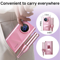 Professional 45,000 RPM Ultra Quiet Cordless Nail Drill – High-Torque 4500mAh Rechargeable Manicure Station