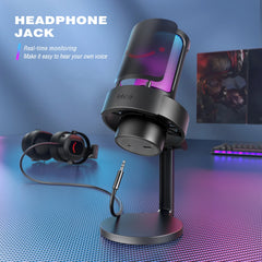 USB Condenser Microphone – RGB Mic with Touch Mute Button & Headphone Output by Snagg A Microphone