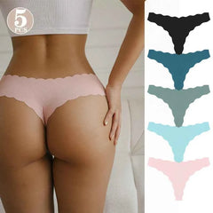 Seamless Sport Thong Panties 5-Pack | Low Rise V-String Invisible Comfortable Women's Underwear
