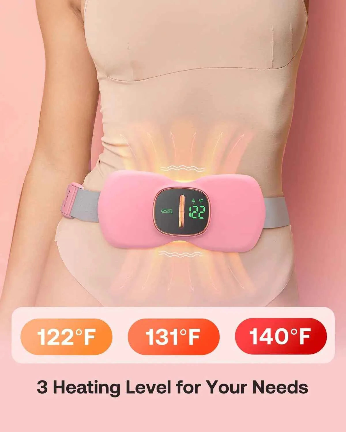 Portable Menstrual Cramp Heating Pad – Wearable Heat & Vibration Relief Belt