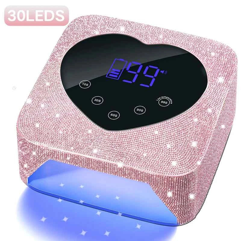 72W Professional Cordless UV/LED Nail Station – High Capacity Rechargeable Dryer with Smart HD Display