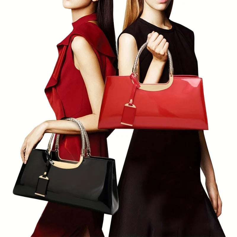 Elegant Ladies’ Glossy PU Leather Evening Purse by Snagg It Purses