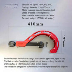 Roller-type large-diameter pipe cutter for PVC pipe – image 4