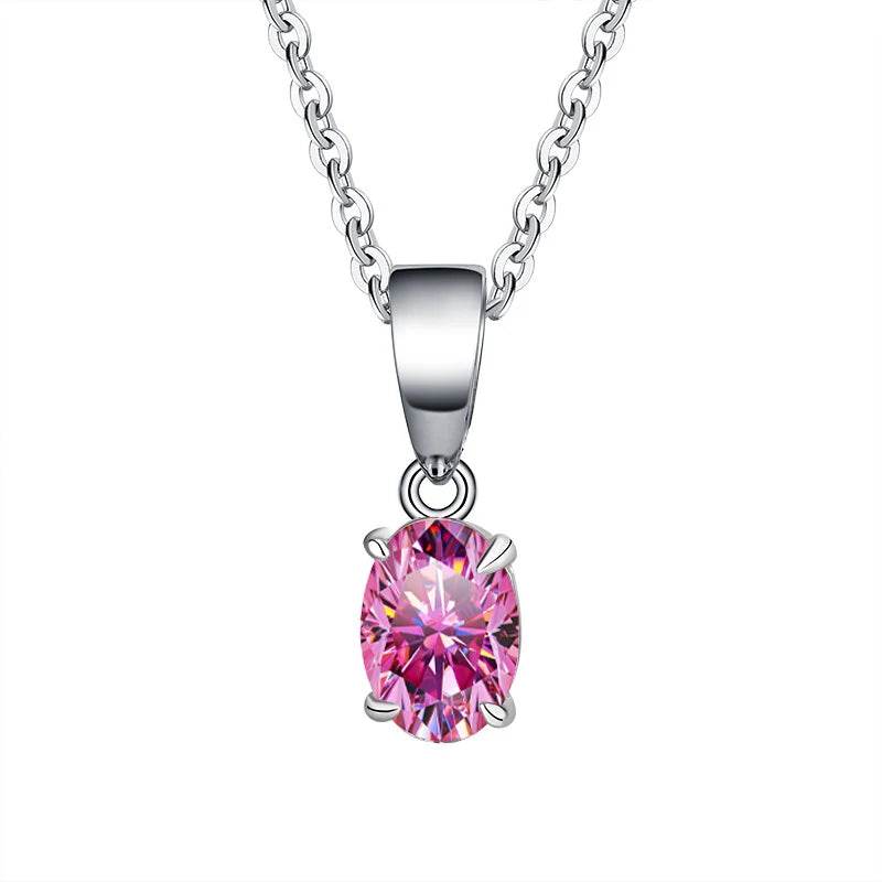 1–2CT Oval Moissanite Pendant Necklace - SnaggIt