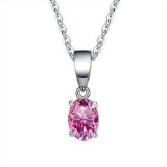 1–2CT Oval Moissanite Pendant Necklace - SnaggIt