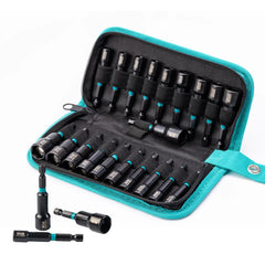 20PCS Magnetic Nut Driver Set 1/4" Hex Impact Drill Bits Metric & SAE Nut Drivers