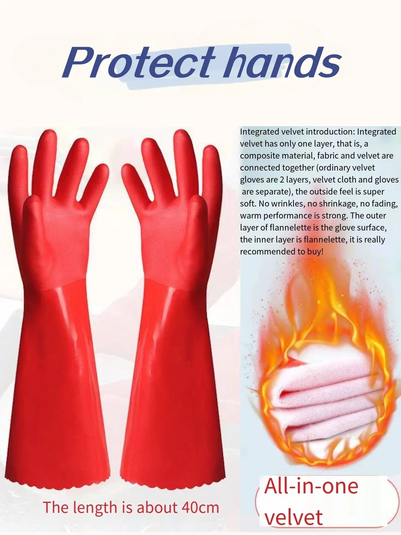 16 Inch PVC Cleaning Gloves Oil & Chemical Resistant by Snagg A Gloves