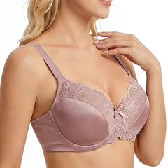 Plus Size Floral Lace Minimizer Bra | Underwire Full Coverage Non-Padded All-Day Wear