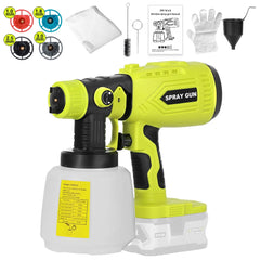 200W Cordless HVLP Paint Sprayer – Compatible with Ryobi 18V ONE+ Batteries