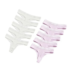 Seamless Cotton G-String 10-Pack | Breathable Thong Solid Colour Plus Size Women's Underwear