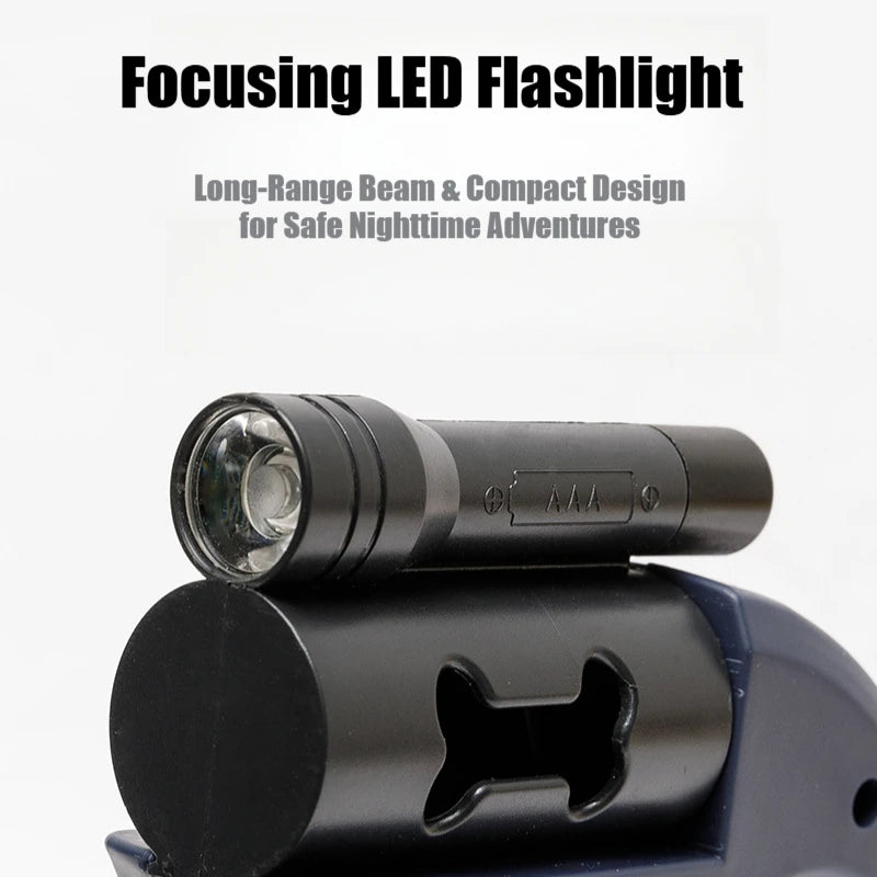 2-in-1 Retractable Dual Dog Leash – Reflective Lead with Built-In Flashlight & Anti-Tangle Clip
