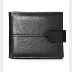 Genuine Leather RFID Anti-Theft Short Wallet with Coin Purse & Multi-Slot
