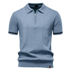 Men's Sport Zipper Polo | Athletic Social & Office Slim Fit Top