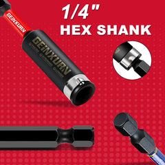 Impact Double Lock Magnetic Bit Holder Set – Universal 1/4" Extension Socket for Power & Manual Screwdrivers