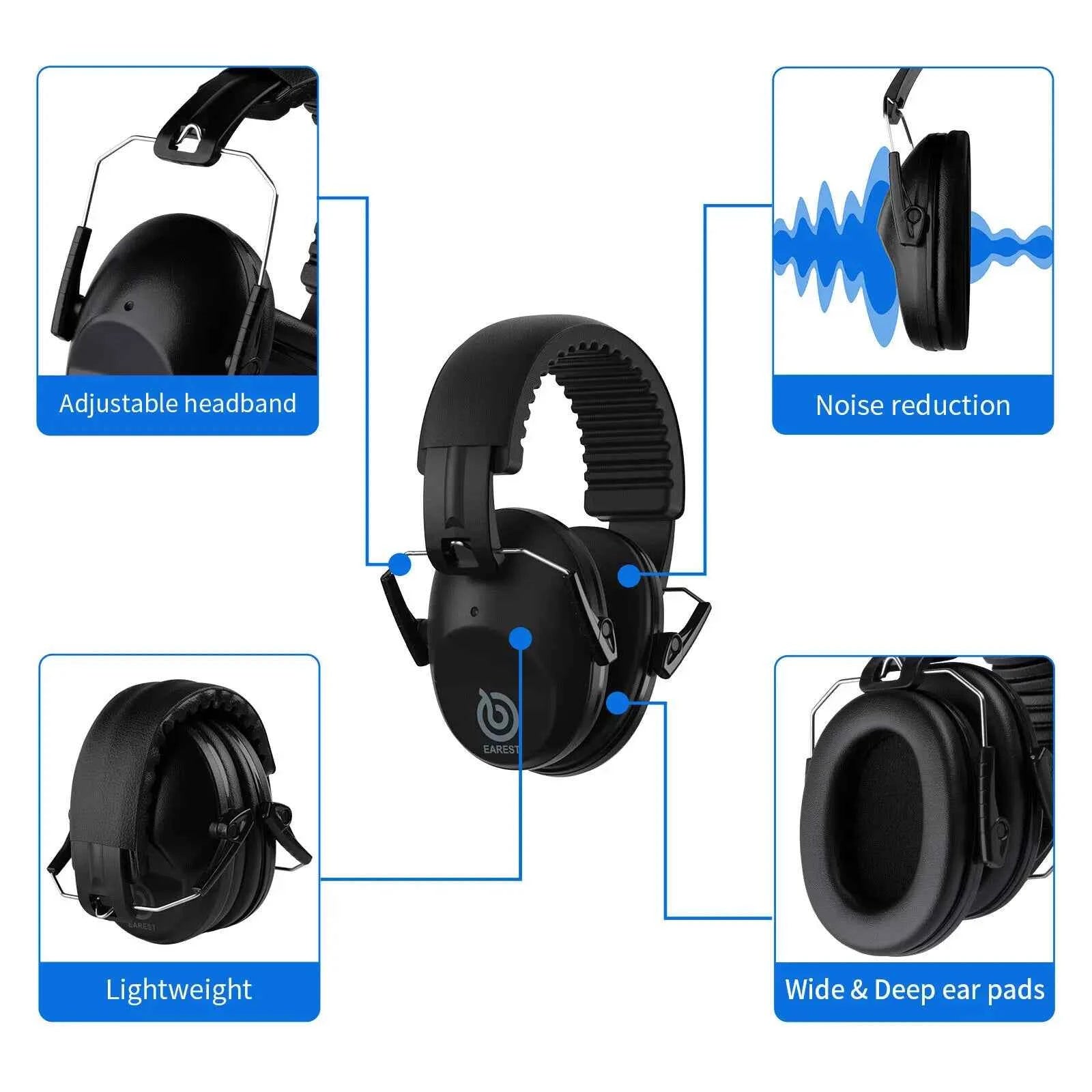 Foldable padded earmuffs for kids and adults – image 3