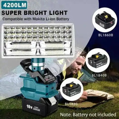 4200LM Cordless LED Work Light for Makita 18V Battery