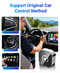 2 in 1 Wired to Wireless CarPlay & Android Auto Adapter – Smart Car Accessory - black