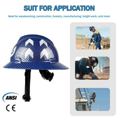 Full brim construction safety helmet with reflective stickers – image 4