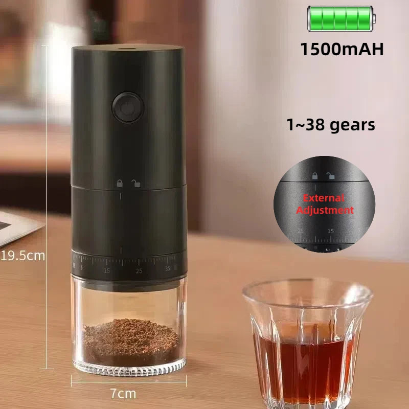 Portable USB Rechargeable Conical Burr Coffee Bean Grinder by Snagg A Grinder