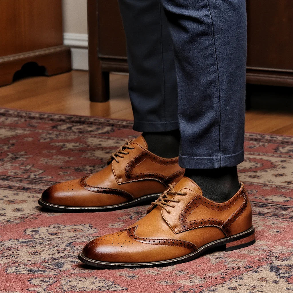 Men’s Brogue Dress Shoes – Lace-Up Formal Wedding & Social Shoes by Snagg A Shoes