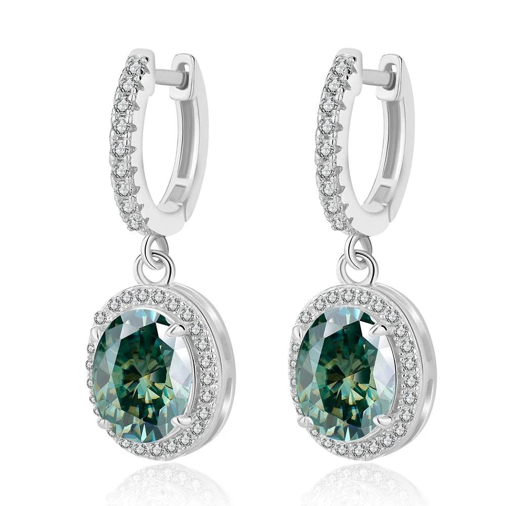 4CT True Pink Oval Moissanite Drop Earrings - SnaggIt