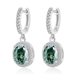4CT True Pink Oval Moissanite Drop Earrings - SnaggIt