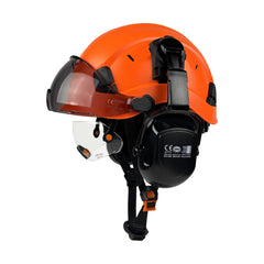 Construction safety helmet with twin visors and earmuffs – image 14
