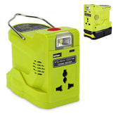200W Portable Power Inverter & 280LM LED Floodlight | High Utility Mobile Power Compatible With Ryobi 18V Batteries