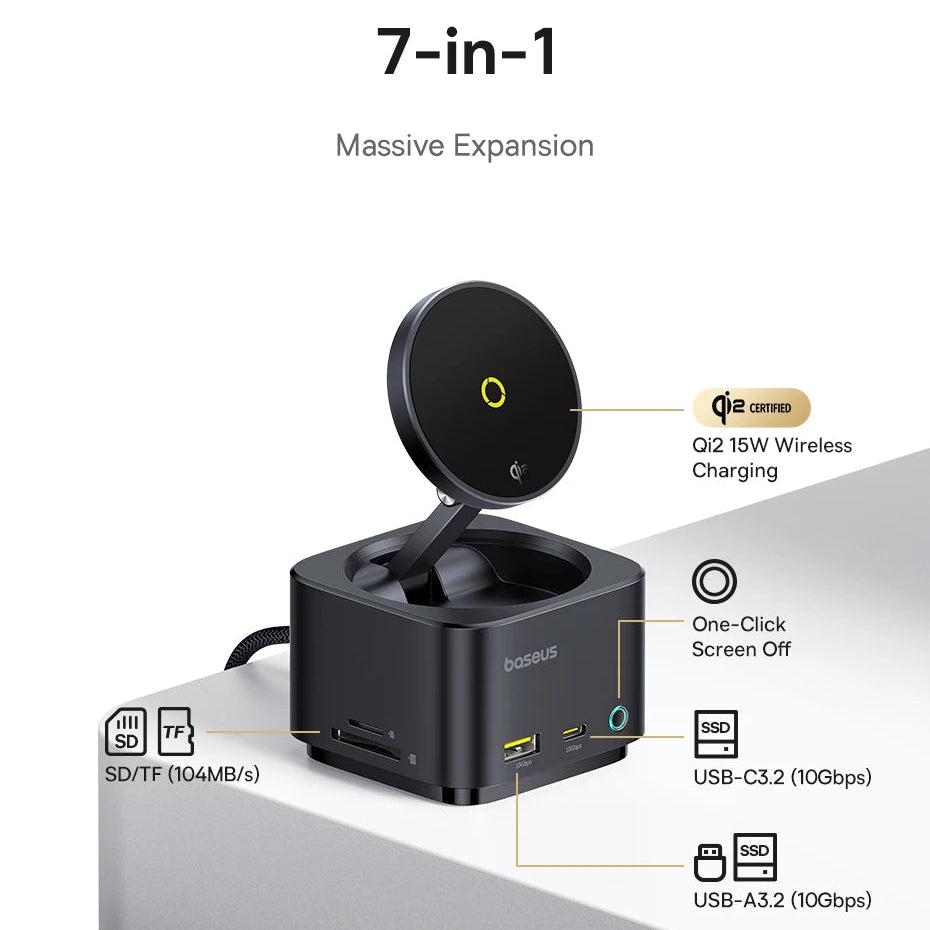 Magnetic Wireless Charger Qi2 15W for iPhone by Snagg A Charging Station