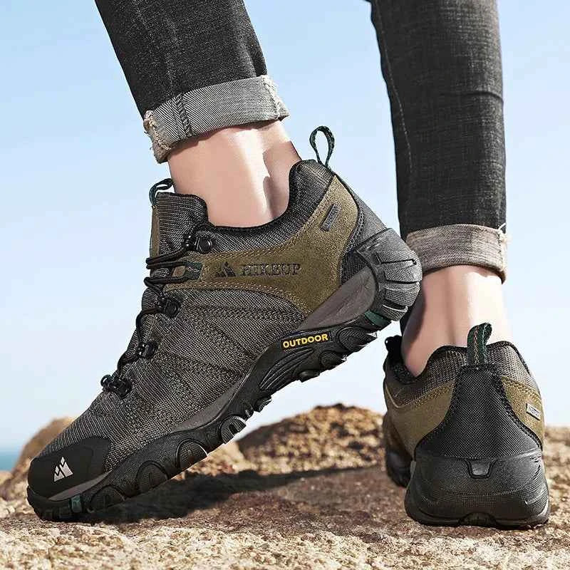 Men's Four-Season Hiking Shoes – Genuine Leather Upper, EVA Insole & Rubber Sole