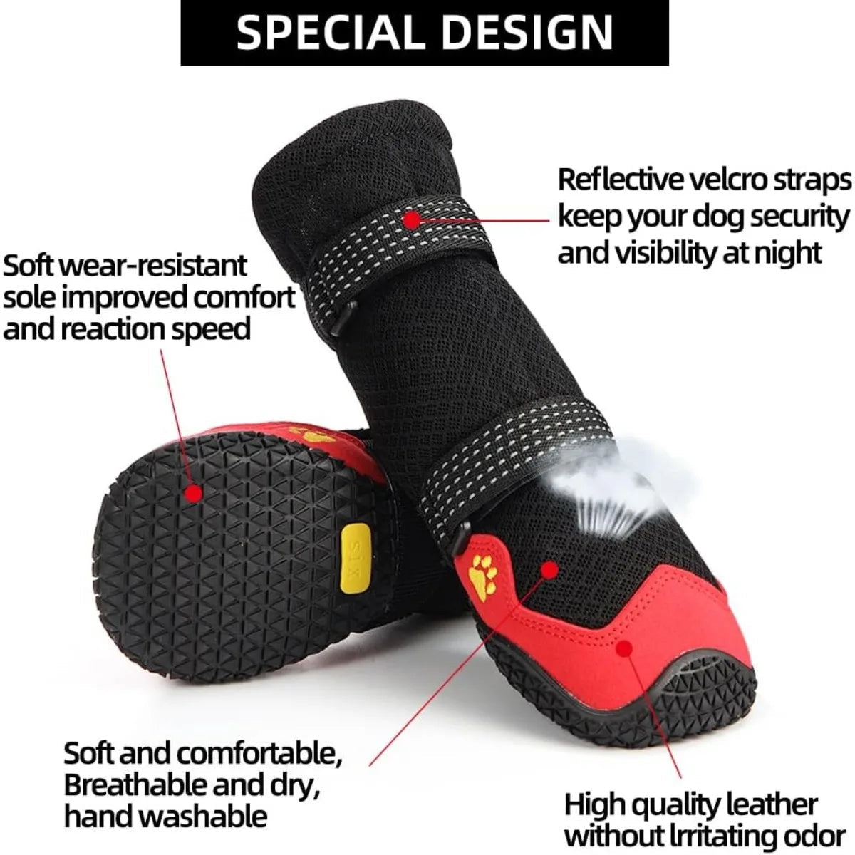 Waterproof Anti-Slip & Reflective Dog Shoes by Snagg A Shoes