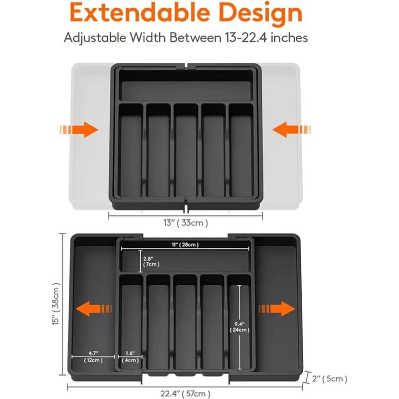 Expandable Cutlery Drawer Organizer by Snagg A Tray