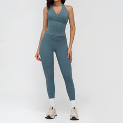 Women's 2-Piece Yoga Tracksuit | High Waist Leggings & Sports Bra Athletic Gym Fitness Workout Set