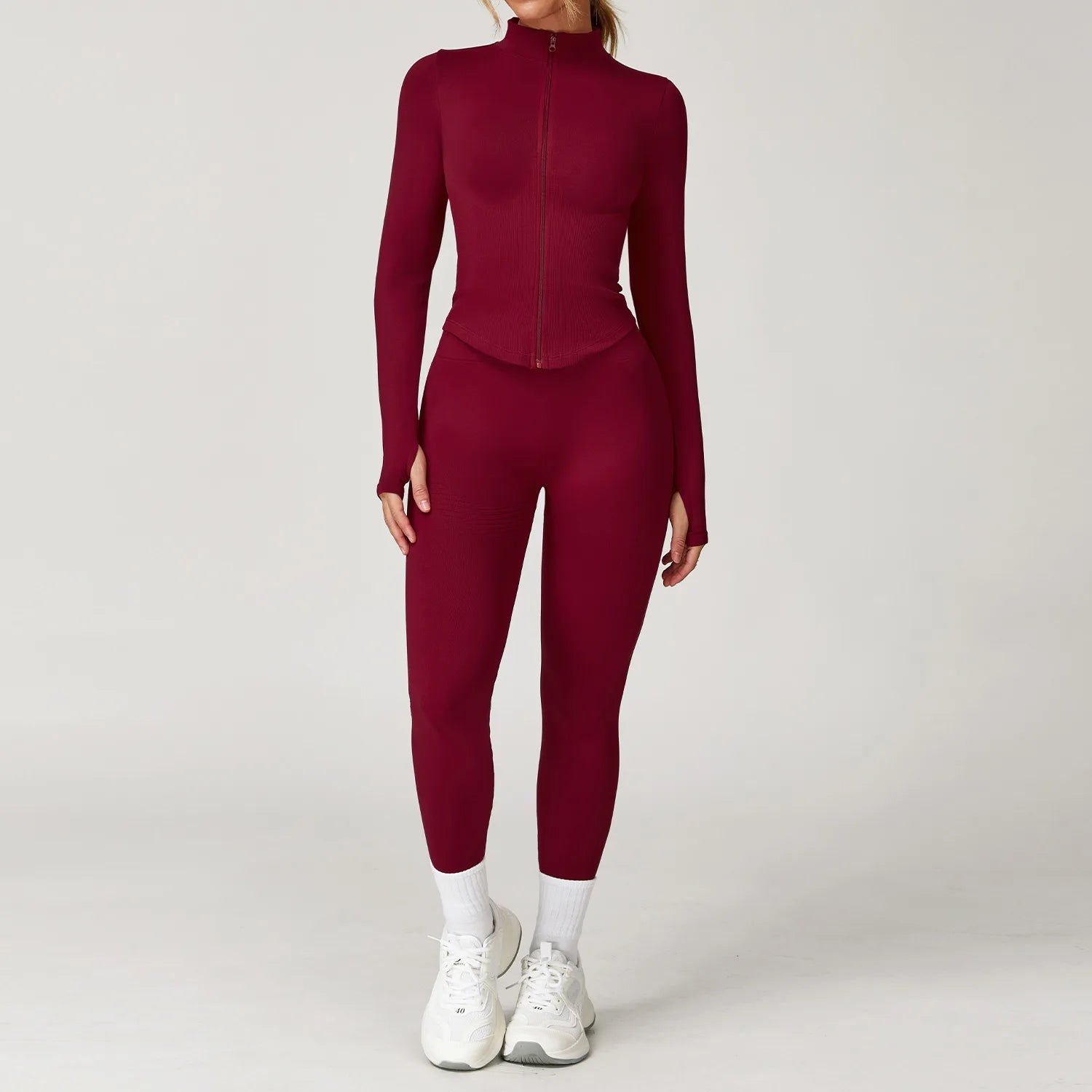 Women's 2/3/4-Piece Seamless Yoga Set | Long Sleeve Tracksuit Sports Bra Gym Leggings Activewear