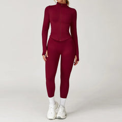 Women's 2/3/4-Piece Seamless Yoga Set | Long Sleeve Tracksuit Sports Bra Gym Leggings Activewear