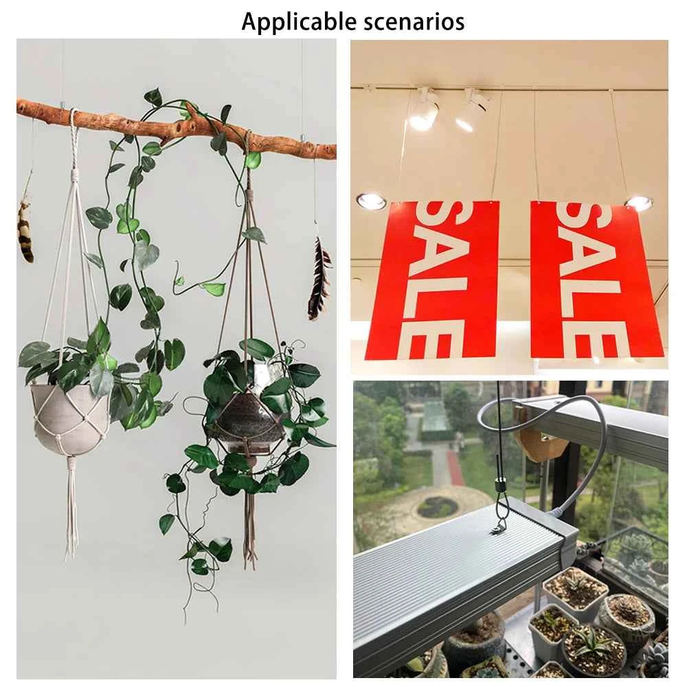 Adjustable Steel Wire Rope Clamp 1–4mm | Screw Fixing Sling for Lighting Potted Plant Suspension Cable