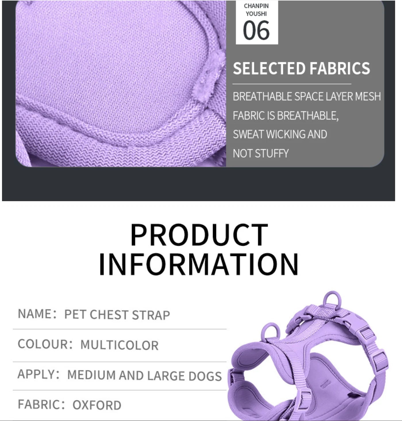 Dog Chest & Back Harness by Snagg A Harness