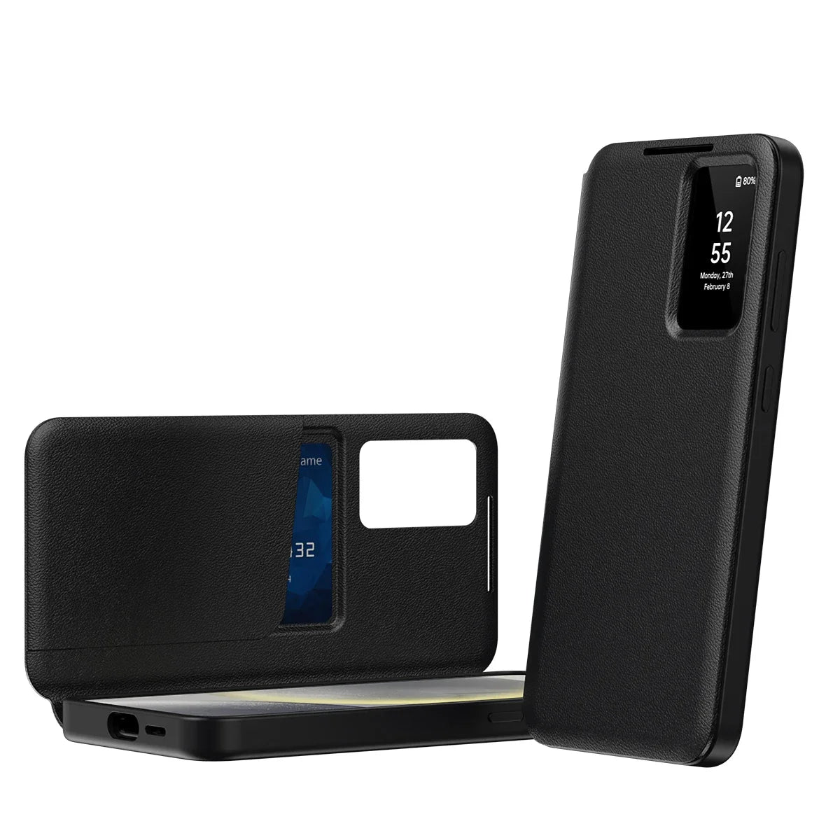 Leather Wallet Case with Window & Card Slot for Samsung Galaxy S25 Edge / A Series by Snagg A Phone Case