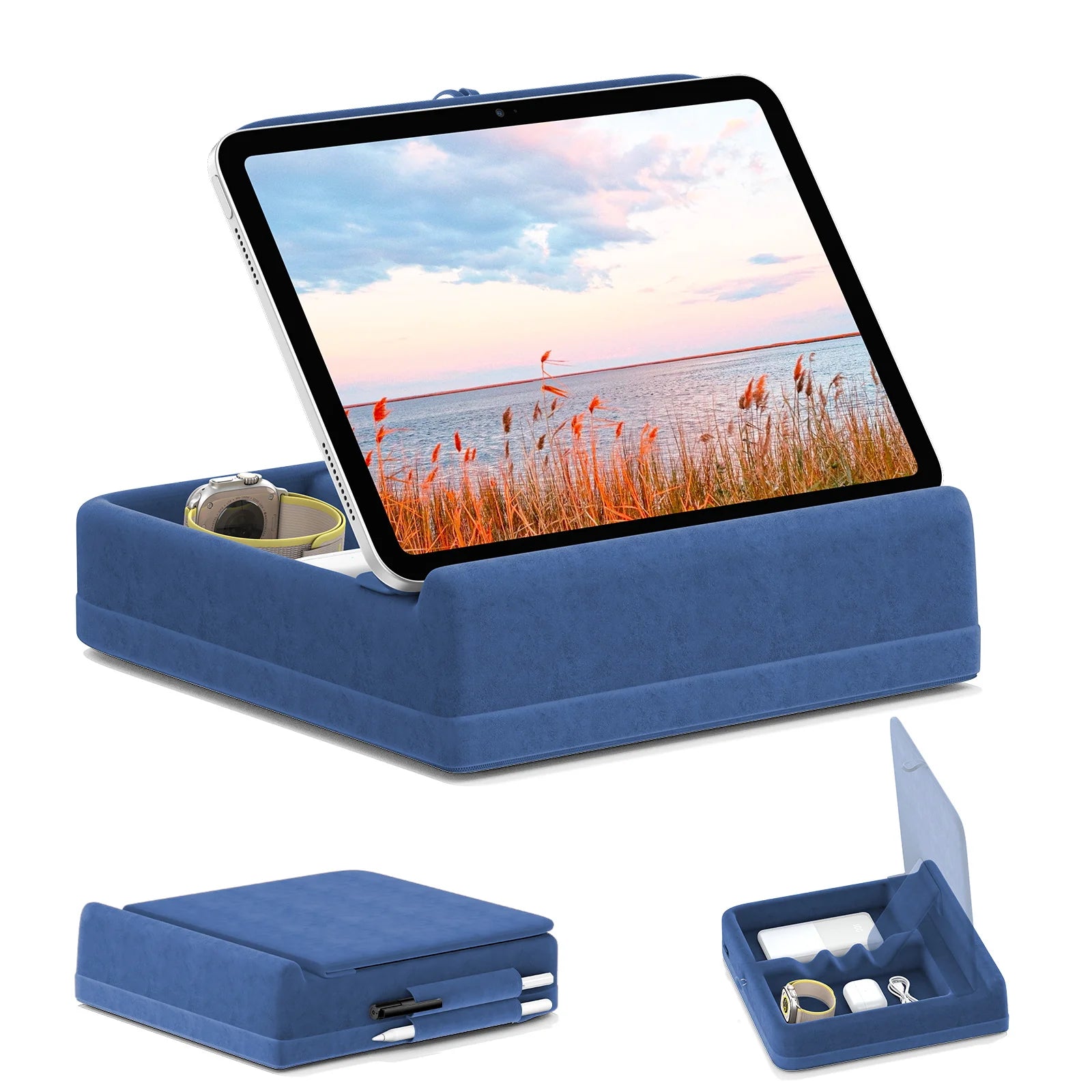 Tablet Pillow Stand with Storage by Snagg A Tablet Holder