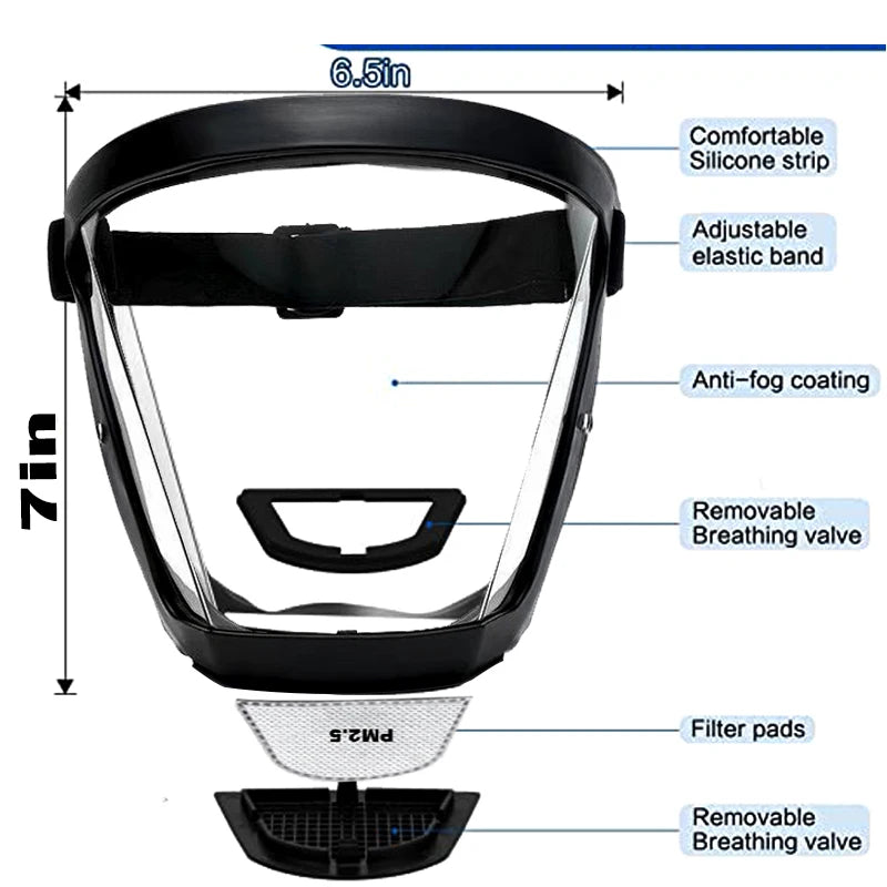 Super Protective Anti fog Full Face Shield by Snagg A Face Shield