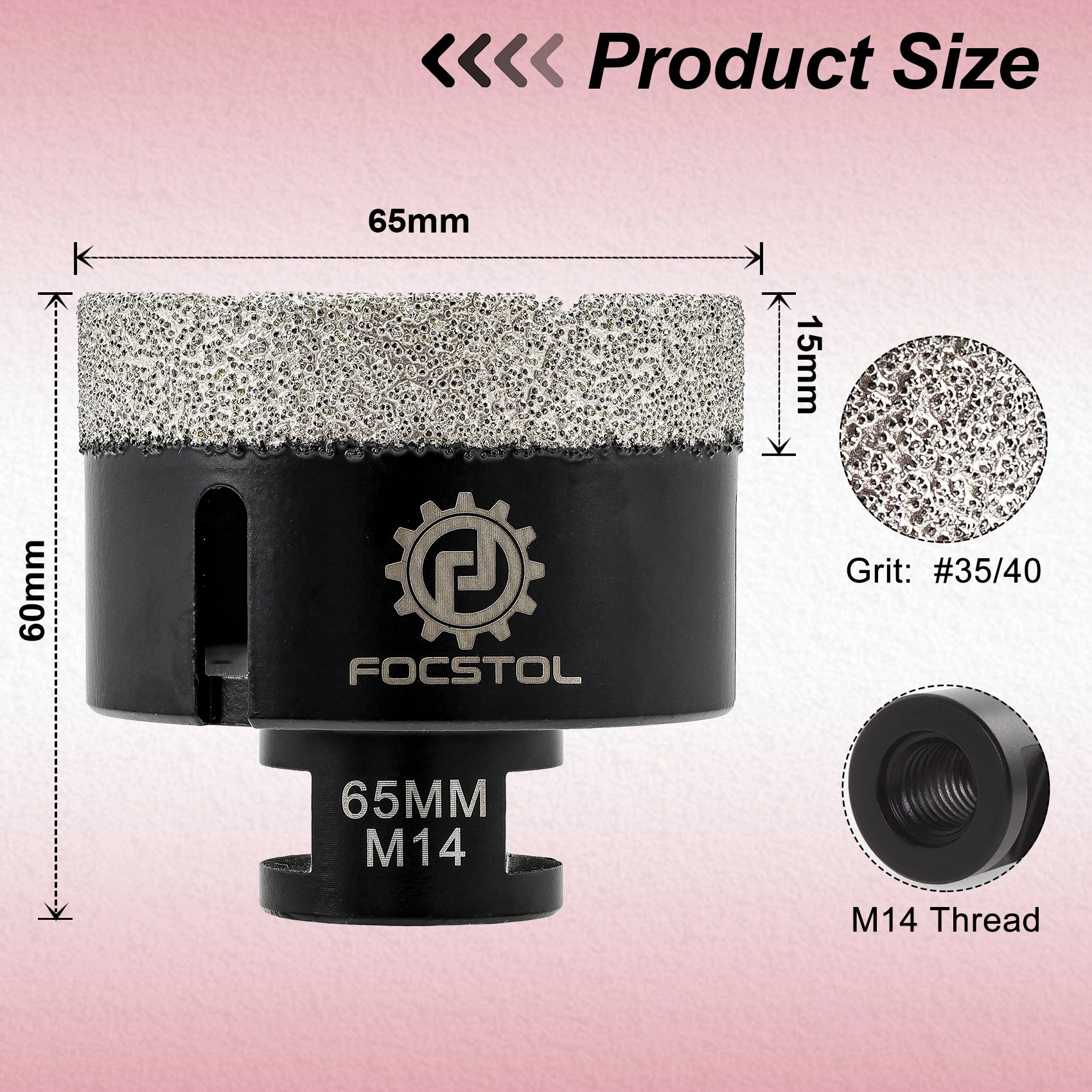M14 Thread Diamond Core Drill Bit 6–125mm | Tile Hole Saw for Ceramic Marble Granite CE Certified