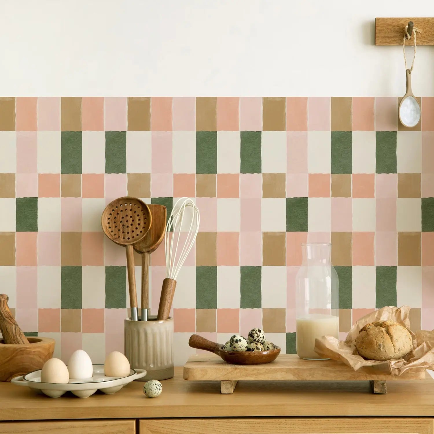 Retro Pink & Green Vinyl Tile Stickers by Snagg A Vinyl Sticker