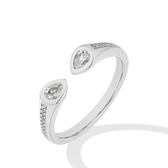 0.67CT Pear Cut Moissanite Wedding Ring - SnaggIt