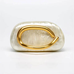 Brass Letter Acrylic Box Clutch - SnaggIt
