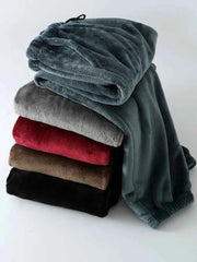 Men's Thickened Flannel Sleep Pants | Winter Loose High Waist Straight Leg Coral Velvet Fleece