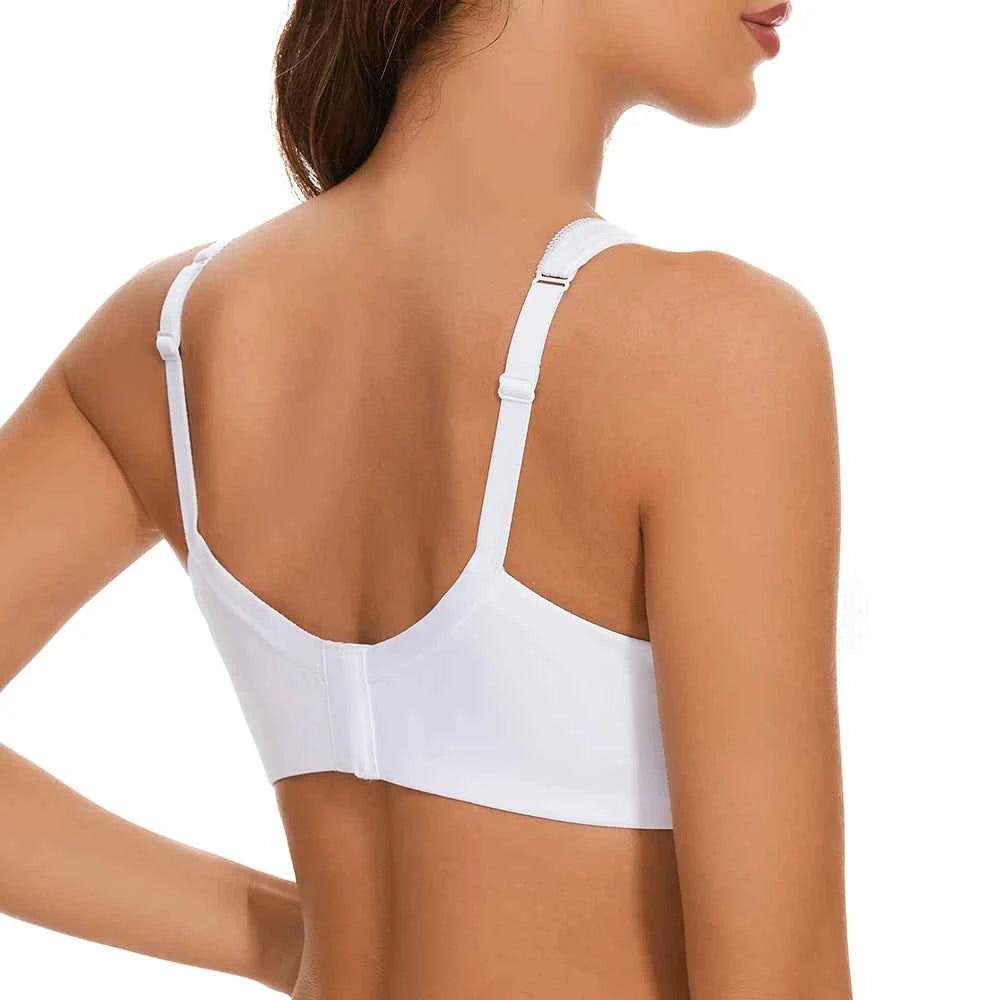 Plus Size Floral Lace Minimizer Bra | Underwire Full Coverage Unpadded Lifting