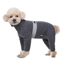 Polar Fleece Dog Jumpsuit – Reflective Closed-Belly Winter Suit for Small Dogs
